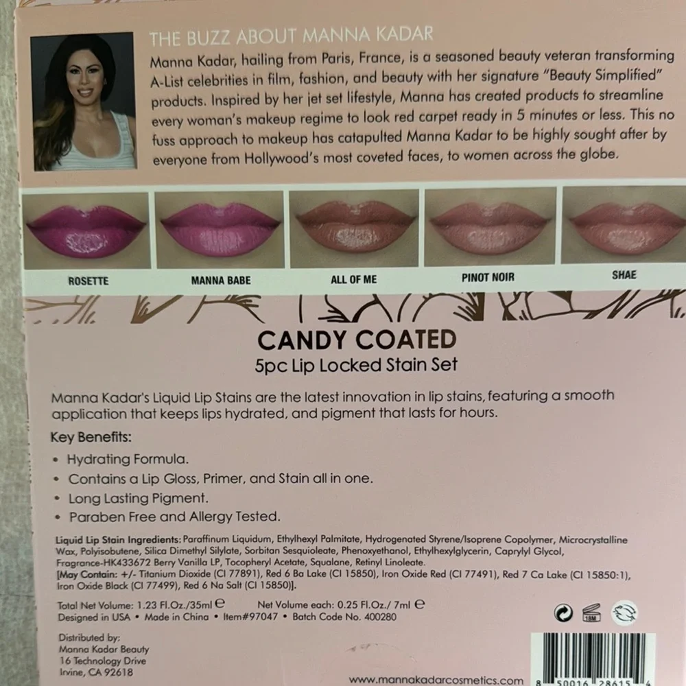Manna Kadar Beauty Candy Coated Lip Locked Stain Set